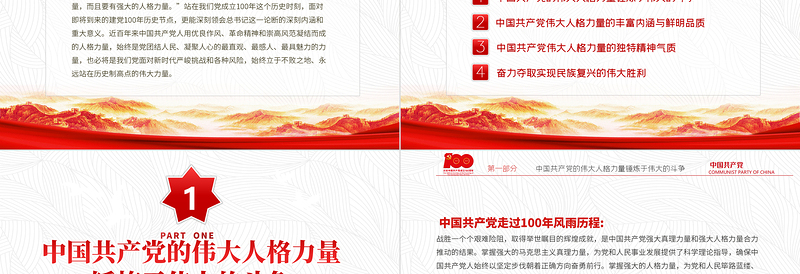 2021中国共产党的伟大人格理论PPT庆祝建党100周年党史学习教育专题辅导党课模板