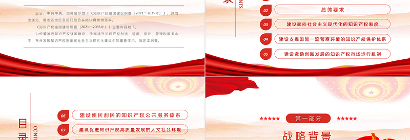 中共中央国务院印发《知识产权强国建设纲要(2021-2035年)》统筹推进知识产权强国建设PPT课件