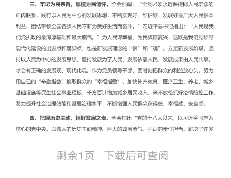 研讨发言学习十九届六中全会精神发言