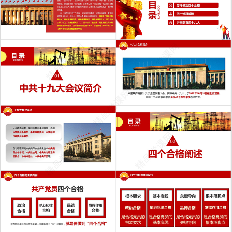弘扬石油精神喜迎十九大四合格四诠释PPT
