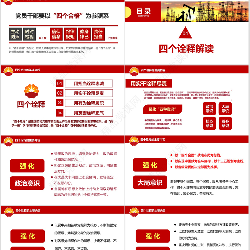 弘扬石油精神喜迎十九大四合格四诠释PPT