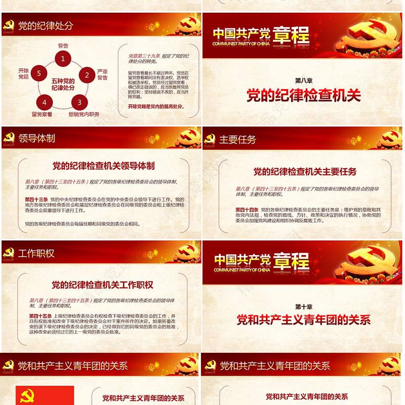 党课PPT模板党章（2012年修改版本）课件讲稿党建素材背景--含讲稿