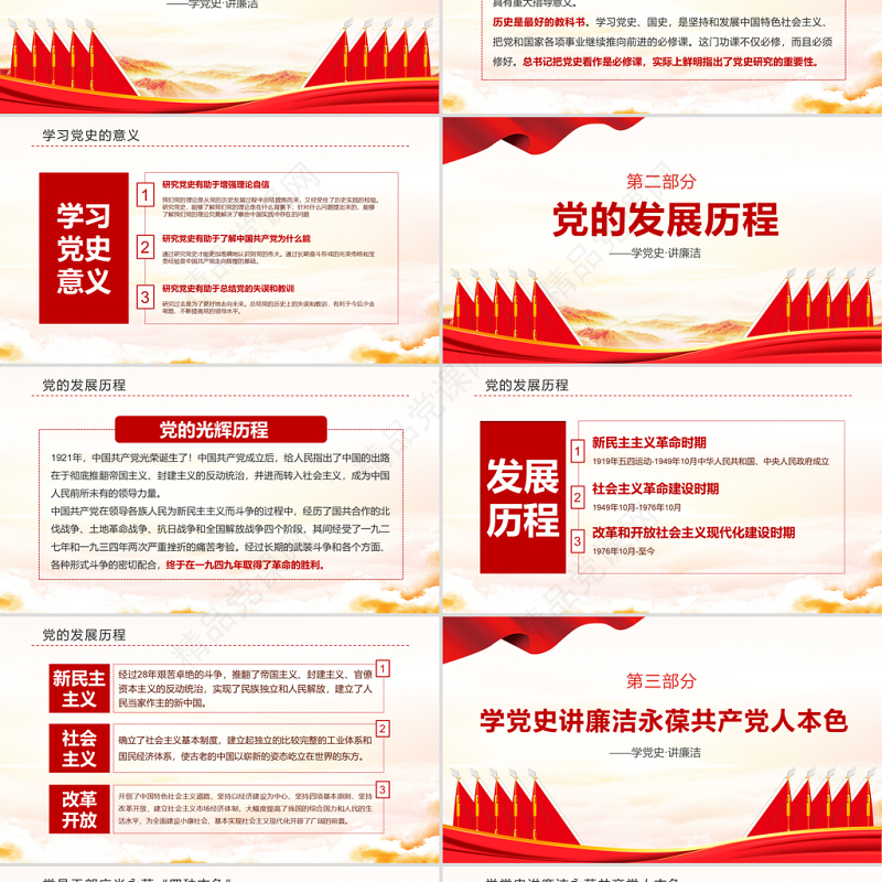 学党史讲廉洁做合格共产党员微党课PPT-含讲稿