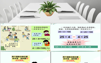 人教版小学四年级下数学乘法运算定律ppt