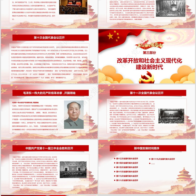 中国共产党建党99周年光辉历程党史党课PPT模板