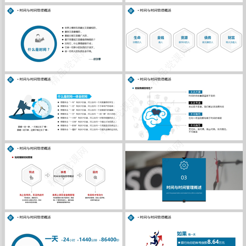 内容型最新时间管理企业员工培训PPT模板