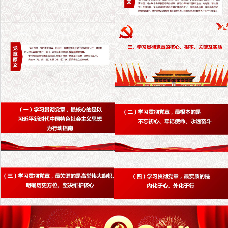 年简捷无动画党课学党章党规做合格党员精编带word讲稿