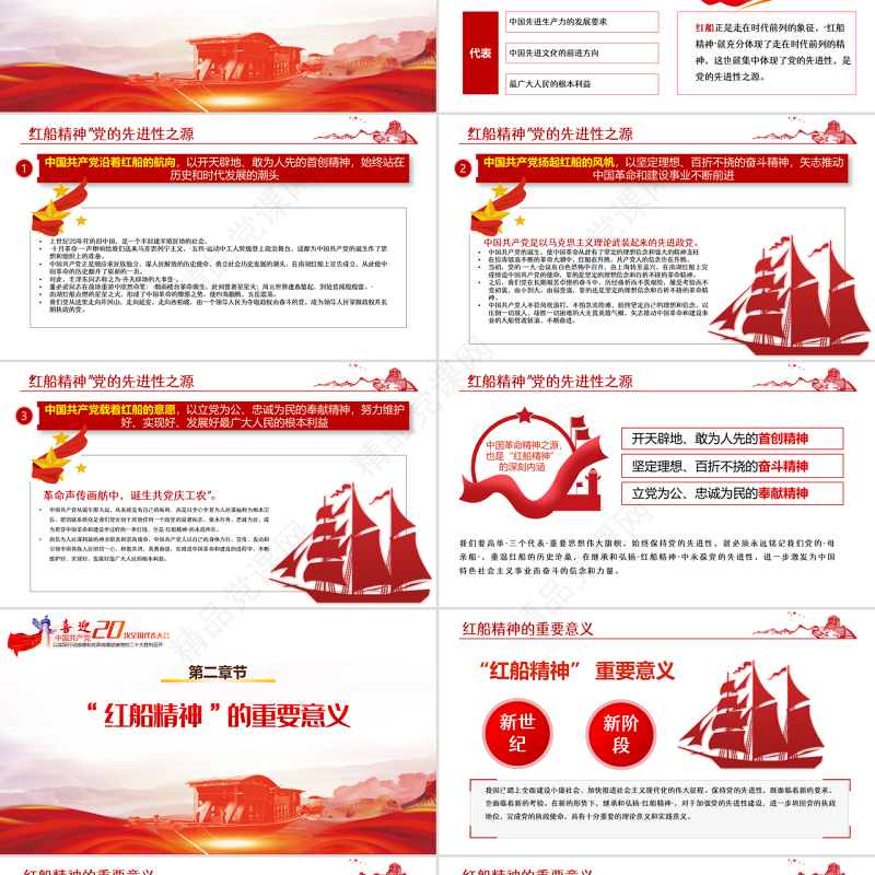 红船依旧初心不忘PPT党政风优质风以以实际行动迎接党的二十大胜利召开专题课件模板