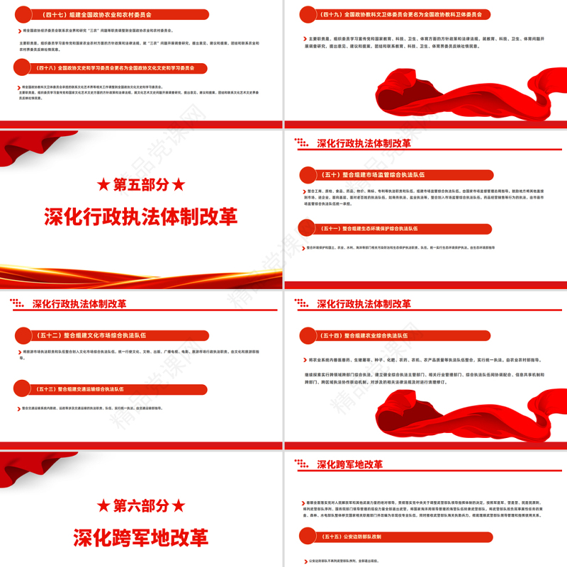 2023中共中央印发深化党和国家机构改革方案PPT大气精美风党员干部学习教育专题党课课件模板