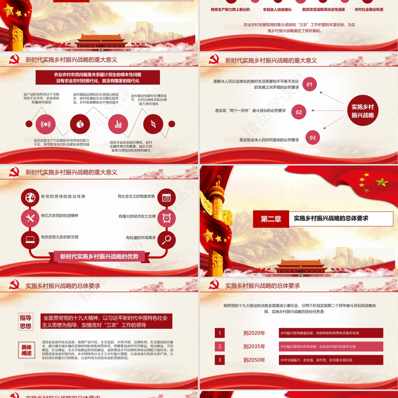 2021年中央一号文件全面推进乡村振兴脱贫攻坚党课PPT