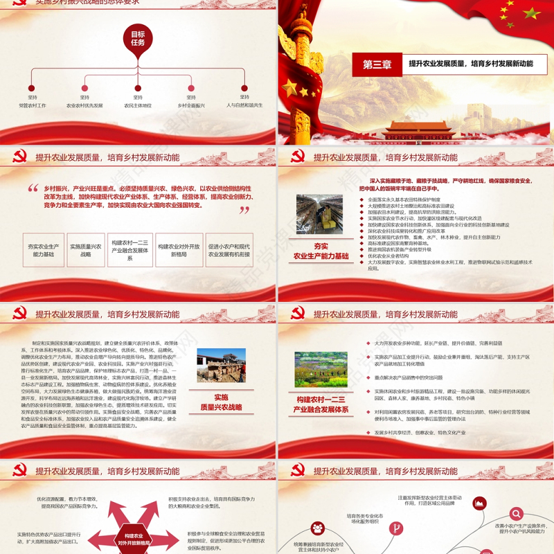 2021年中央一号文件全面推进乡村振兴脱贫攻坚党课PPT