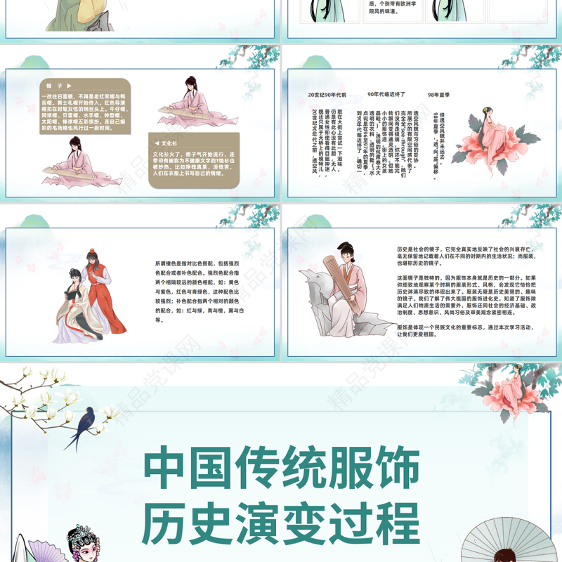2024中国传统服饰历史演变过程PPT中国风中国传统服饰历史演变过程模板课件