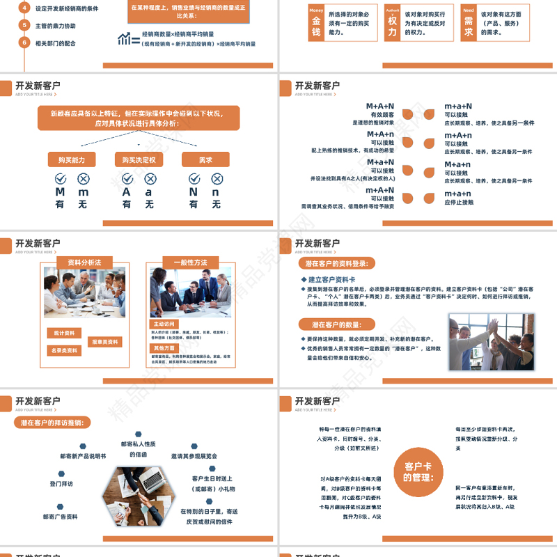 2023客户管理技巧PPT简约商务风企业团队营销技巧培训课件下载