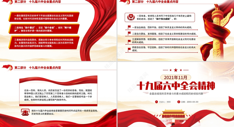 2021年十九届六中全会公报精神ppt课件