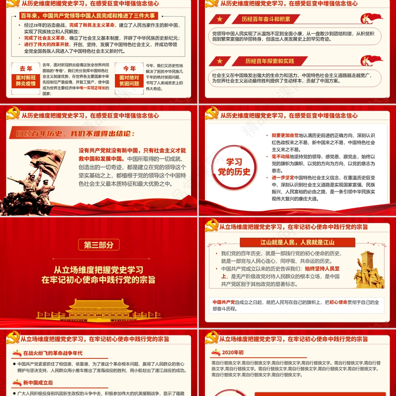 党史学习之从四个维度把握党史学习重点ppt中国共产党建党一百周年系列专题党课课件学习