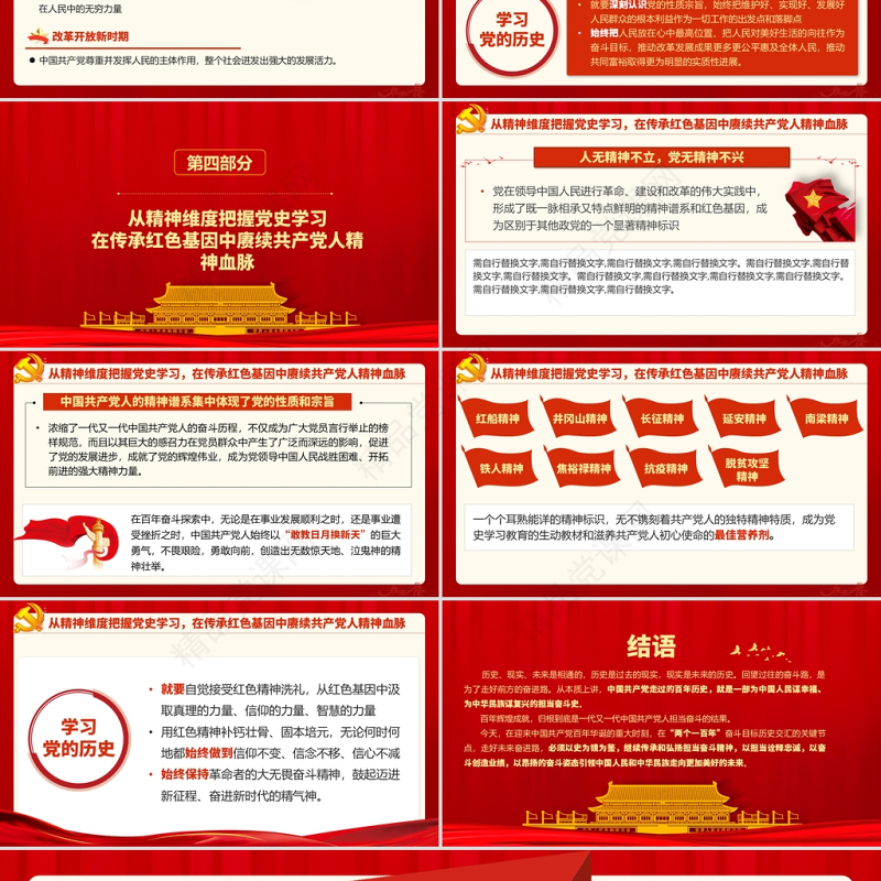 党史学习之从四个维度把握党史学习重点ppt中国共产党建党一百周年系列专题党课课件学习