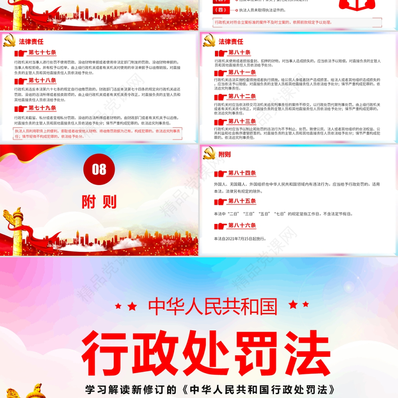 学习解读新修订的《中华人民共和国行政处罚法》专题课件PPT模板