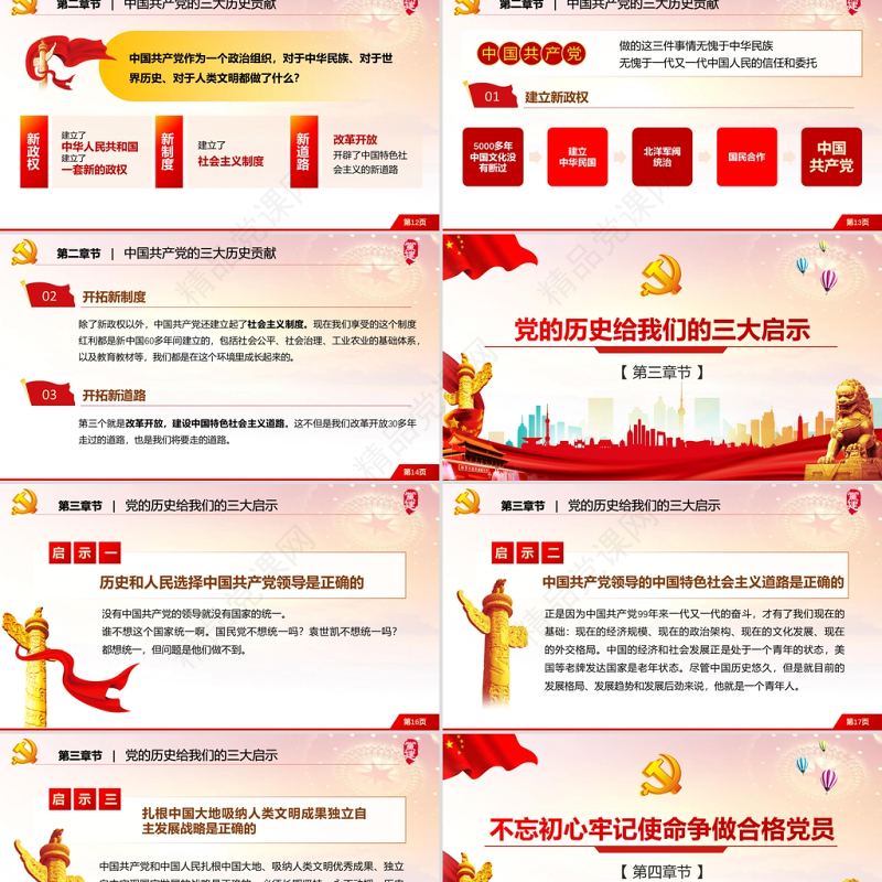 红色党建风庆祝中国共产党成立一百周年PPT