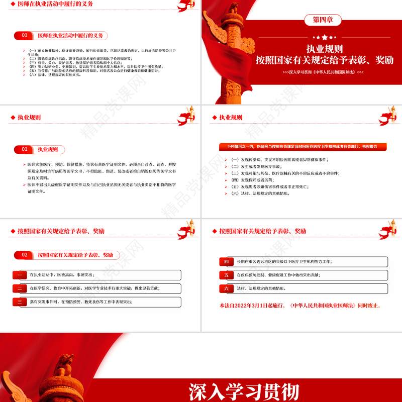 深入学习贯彻《中华人民共和国医师法》PPT专题党课课件模板