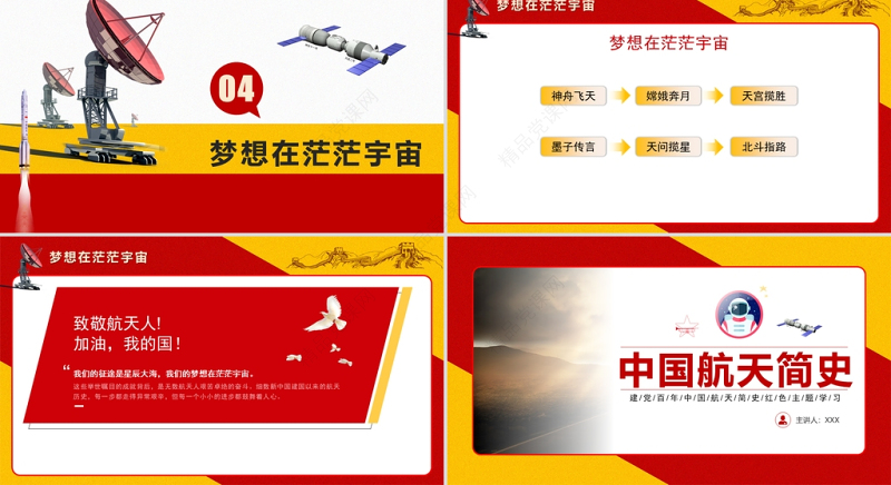 2021中国航天事简史航天事业创立及发展重要里程牌ppt