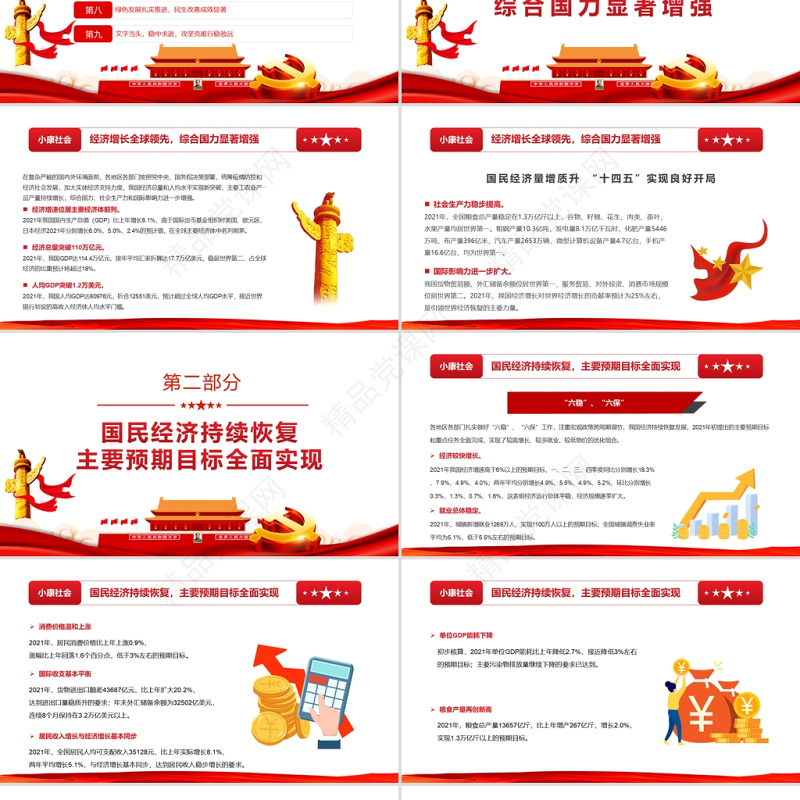 “十四五”实现良好开局PPT红色党政风以实际行动迎接党的二十大胜利召开专题党课课件模板