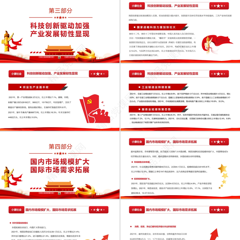 “十四五”实现良好开局PPT红色党政风以实际行动迎接党的二十大胜利召开专题党课课件模板