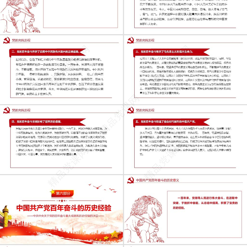 中共中央关于党的百年奋斗重大成就和历史经验的决议党课PPT