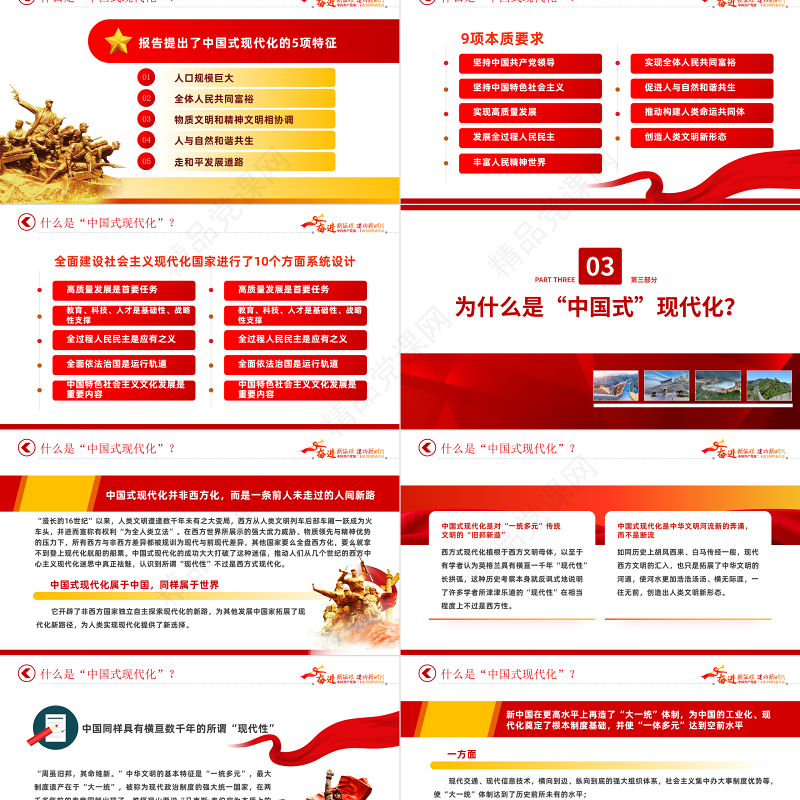 深入理解中国式现代化PPT大气精美党员干部深入学习党的二十大报告内容专题党课模板