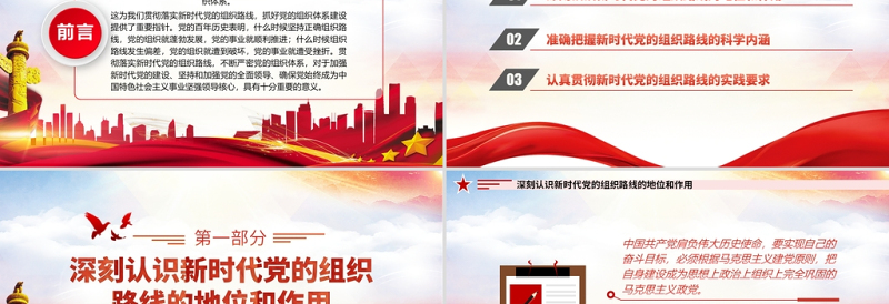 深刻认识把握新时代党的组织路线PPT红色大气党的组织建设党课课件下载