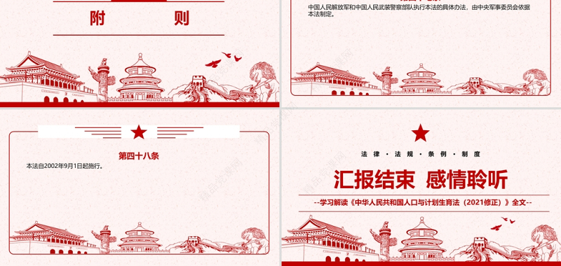 中华人民共和国人口与计划生育法修正全文学习材料PPT课件带内容