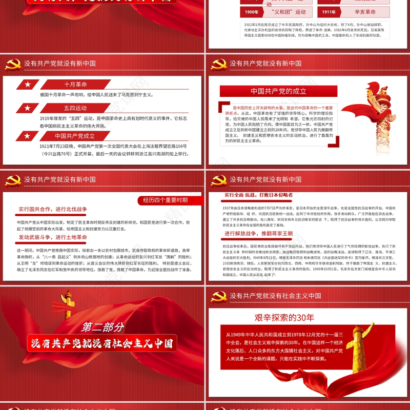 2021学党史颂党恩跟党走热烈庆祝中国共产党成立100周年专题PPT党课