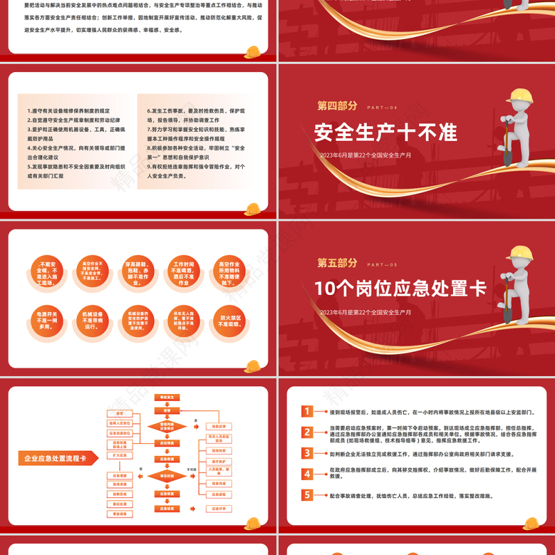 2024人人讲安全个个会应急PPT橙红简约风全国安全生产月介绍模板课件