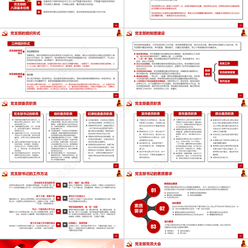 党务技能大赛PPT简洁党政风学习党务知识增强党务本领提高党建水平党建模板
