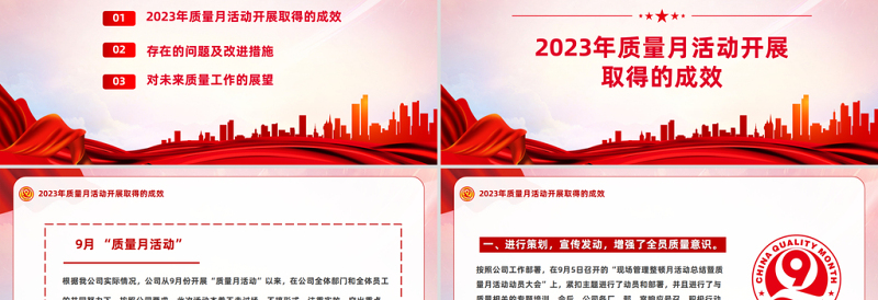 2024质量月活动总结PPT简约风质量安全月主题活动课件下载