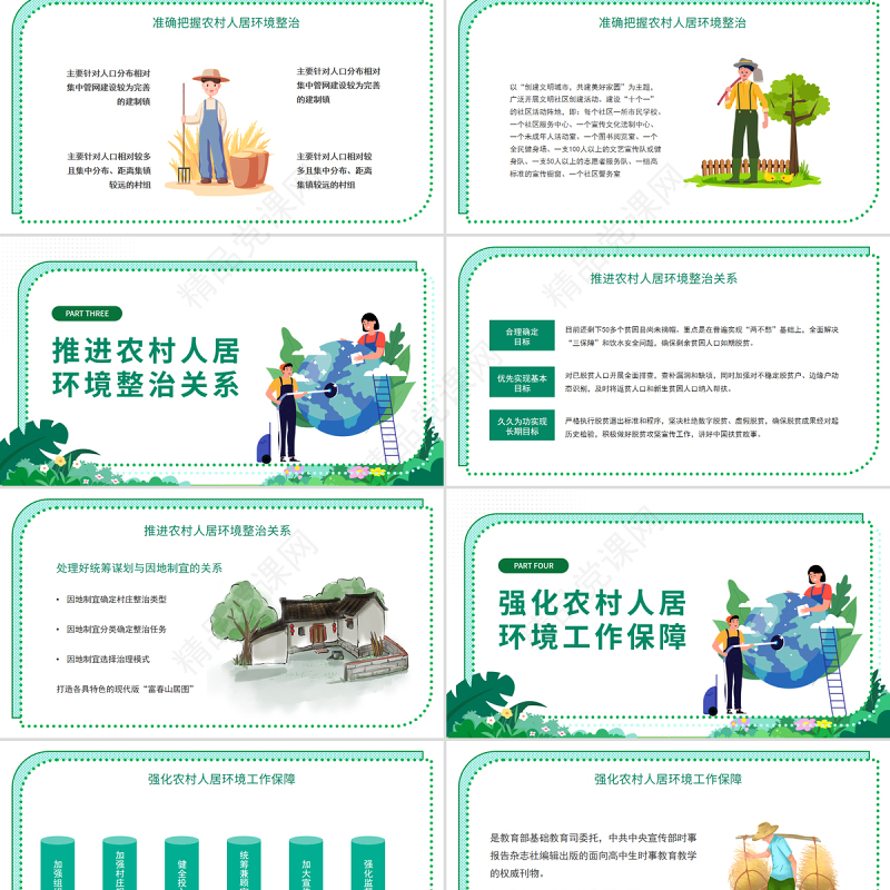 农村人居环境整治PPT整治建设宜居美丽乡村环境整治是关键专题党课课件模板