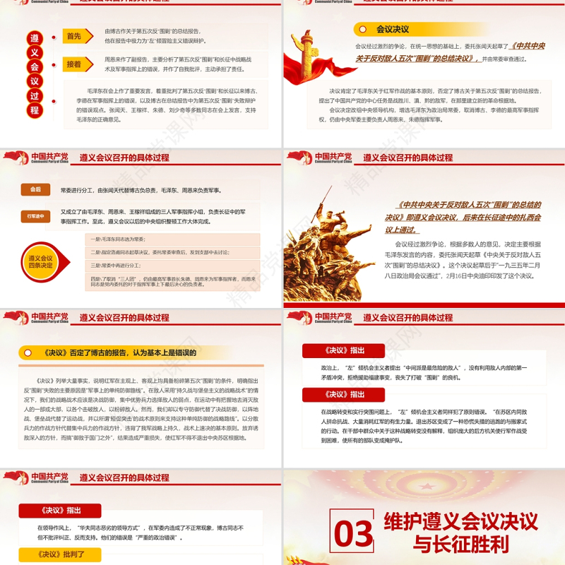 庆祝中国共产党100周年系列党课遵义会议与长征胜利PPT