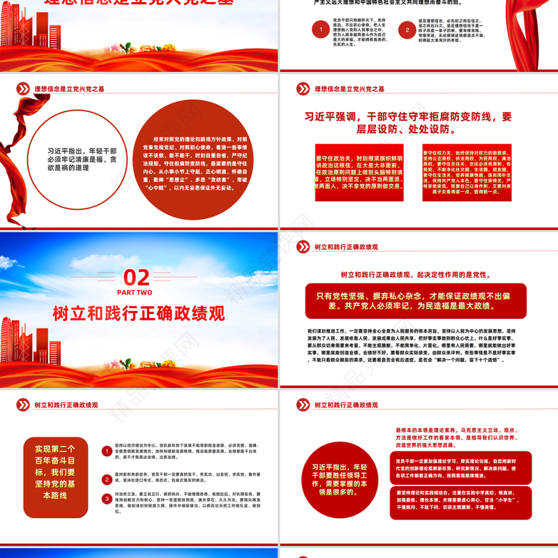 2023理想信念是立党兴党之基PPT党政风党员干部学习教育专题党课课件模板