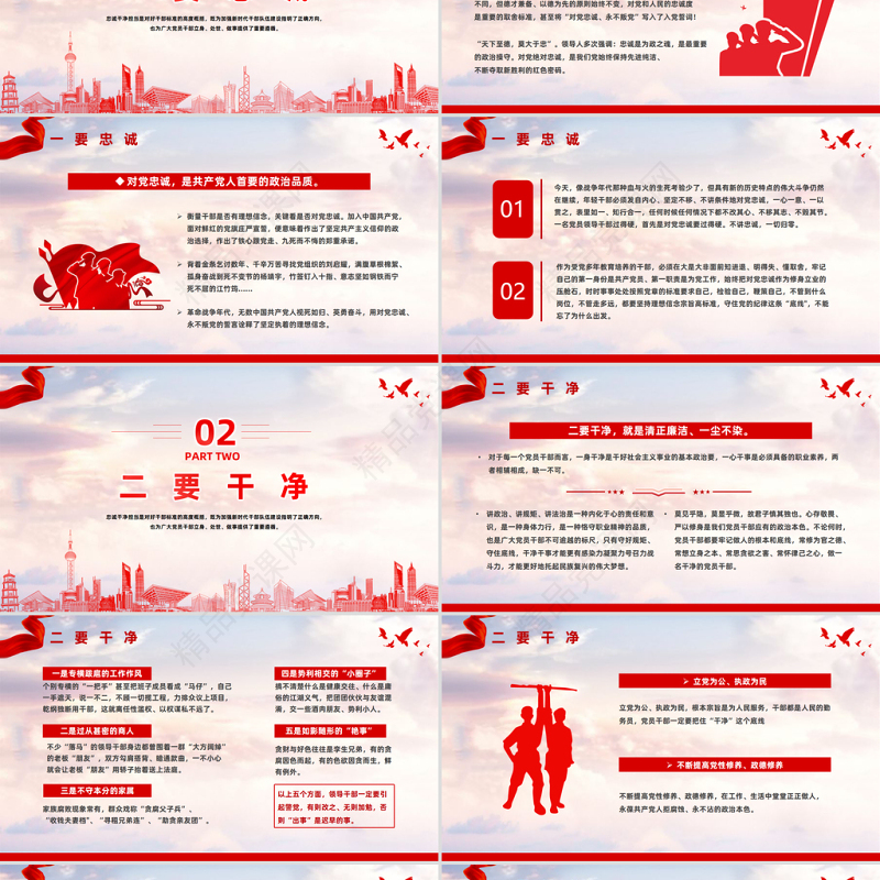 2023筑牢忠诚之魂恪守干净之本淬炼担当之要PPT党政风党员干部忠诚干净担当专题党课课件模板
