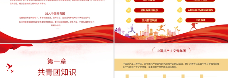 红色大气党政党建党课入团积极分子团课动态PPT模板