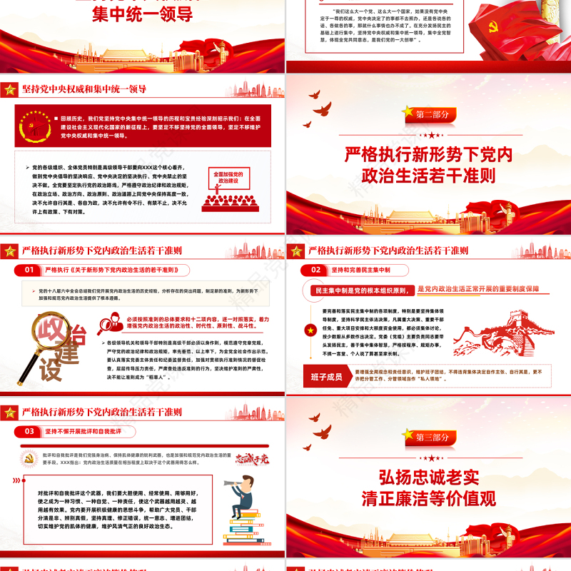 在新时代新征程全面加强党的政治建设PPT红色精品党支部党员党课学习培训课件