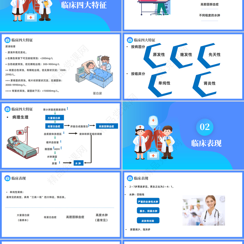 2024原发性肾病综合征PPT简约插画风医疗原发性肾病综合征护理查房模板课件