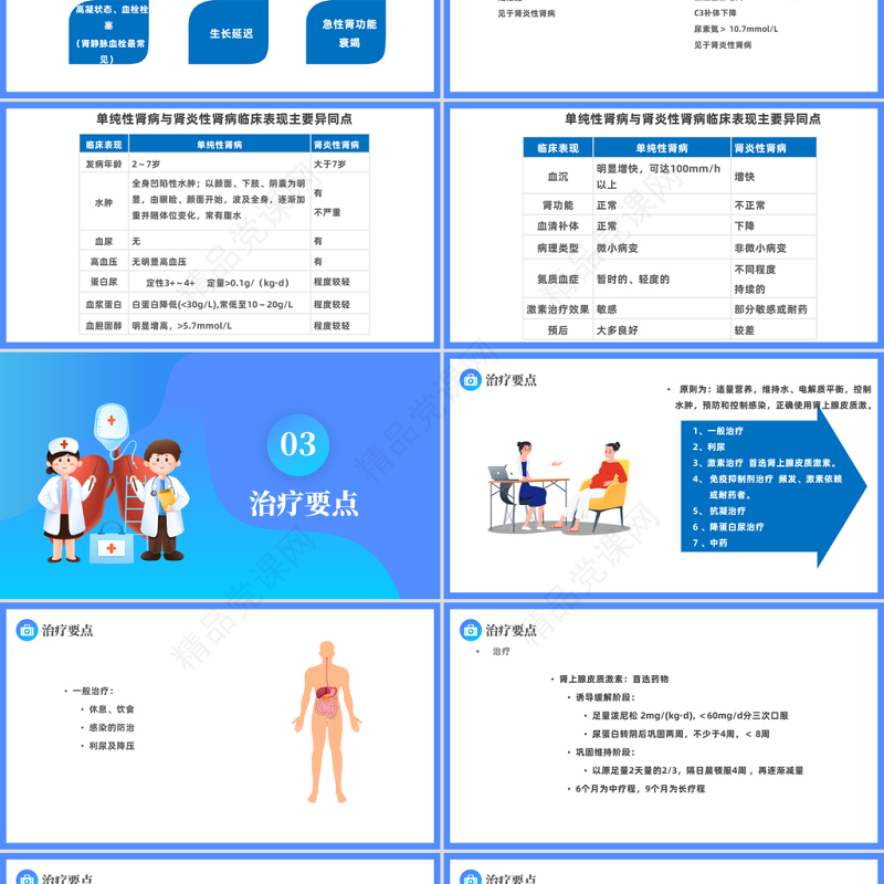 2024原发性肾病综合征PPT简约插画风医疗原发性肾病综合征护理查房模板课件