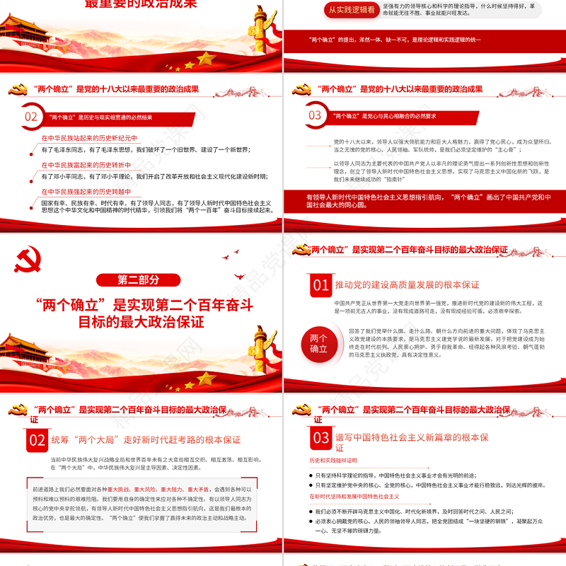领悟两个确立做到两个维护PPT党政风以优异成绩迎接党的二十大召开专题课件模板