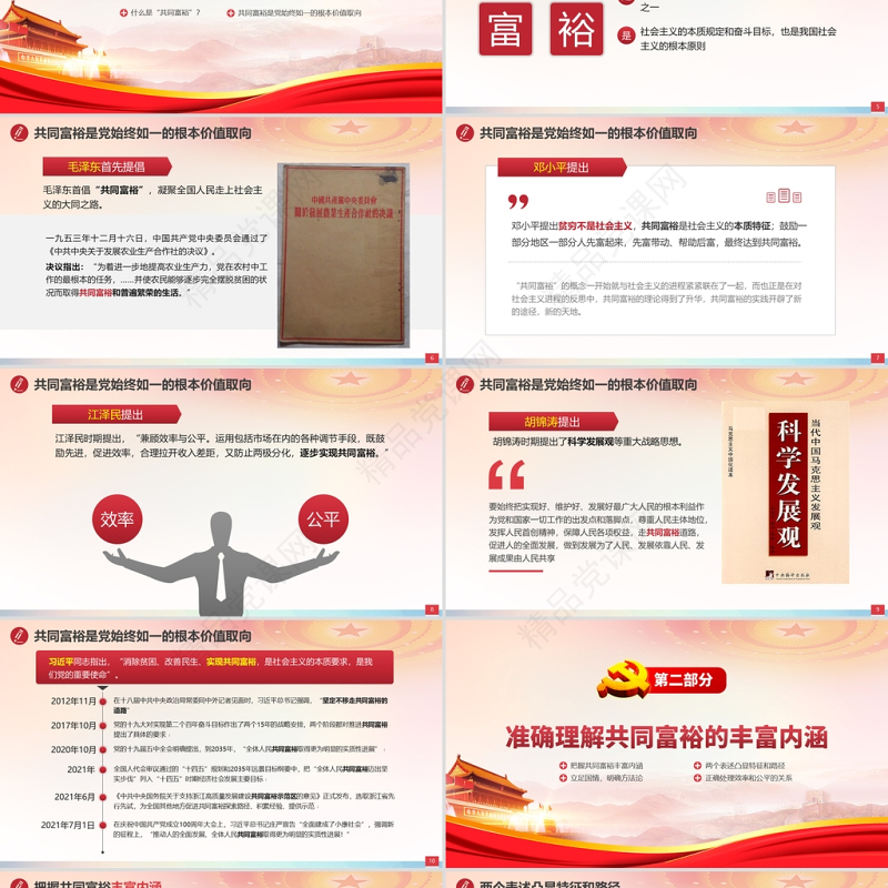2021准确把握共同富裕的科学内涵与现实路径PPT专题党课模板下载