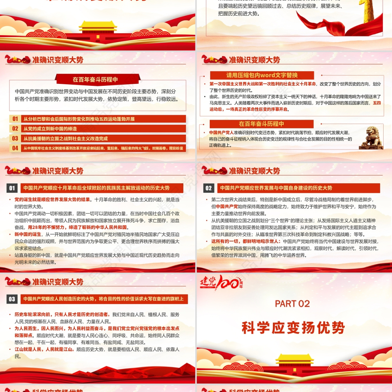 “审时度势”造就百年辉煌PPT中国共产党系列专题党课课件学习