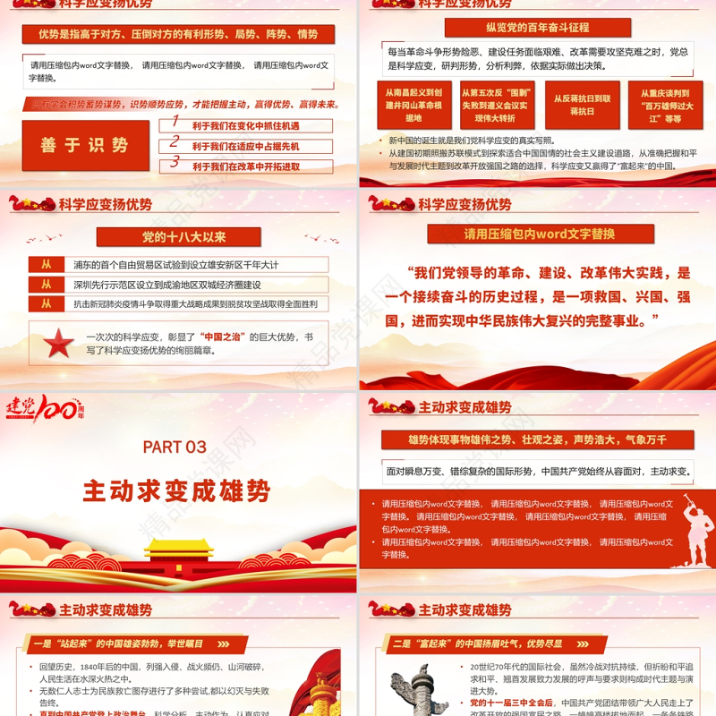 “审时度势”造就百年辉煌PPT中国共产党系列专题党课课件学习