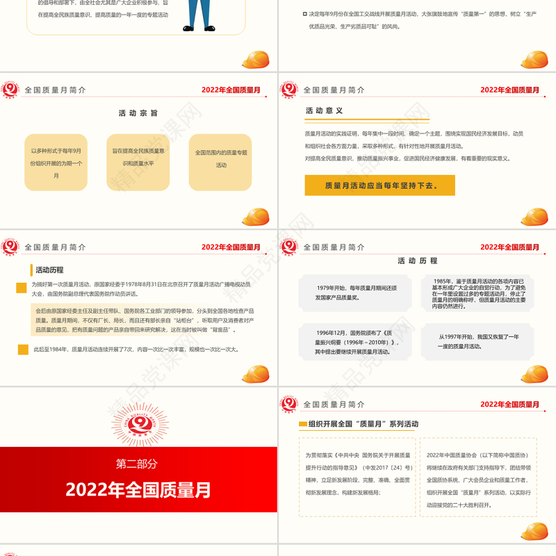 全国质量月活动PPT卡通风重点学习贯彻全国质量月活动内容课件模板下载