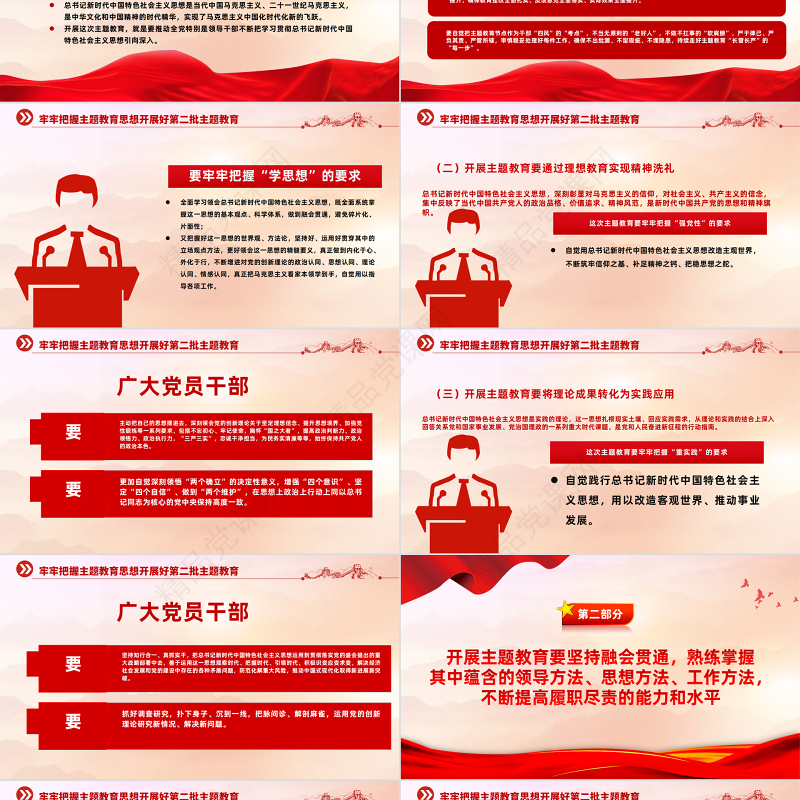 2023牢牢把握主题教育思想开展第二批主题教育PPT优质简约学思想强党性重实践建新功党内主题教育党课课件