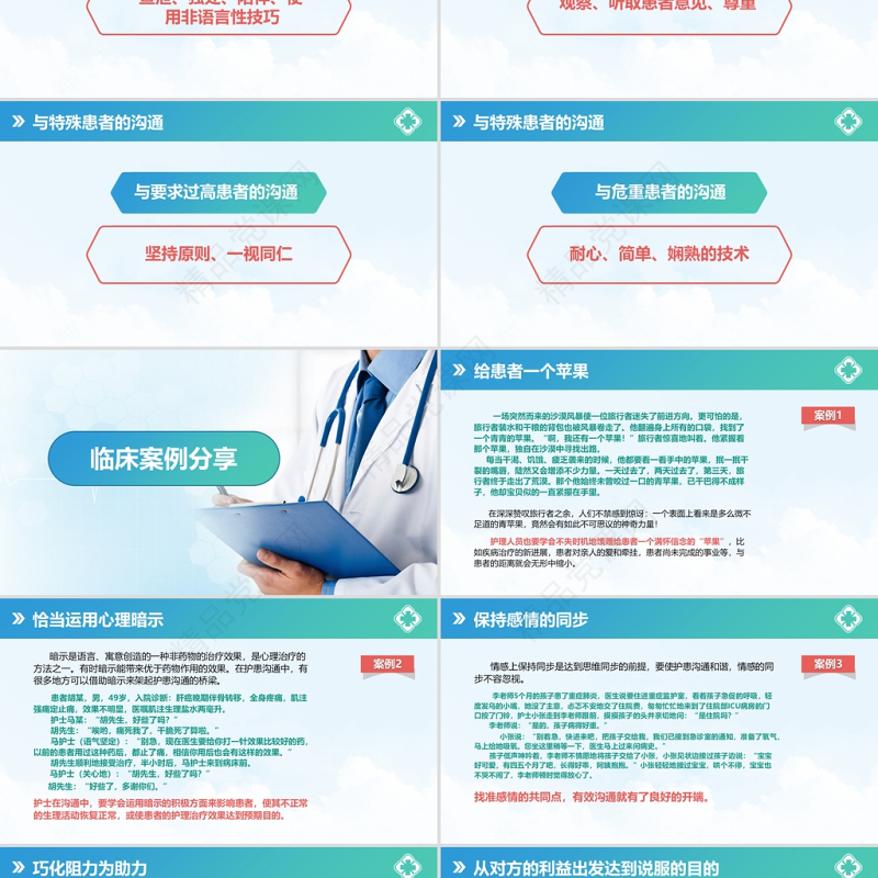 绿色简约风医患沟通技巧培训课件PPT