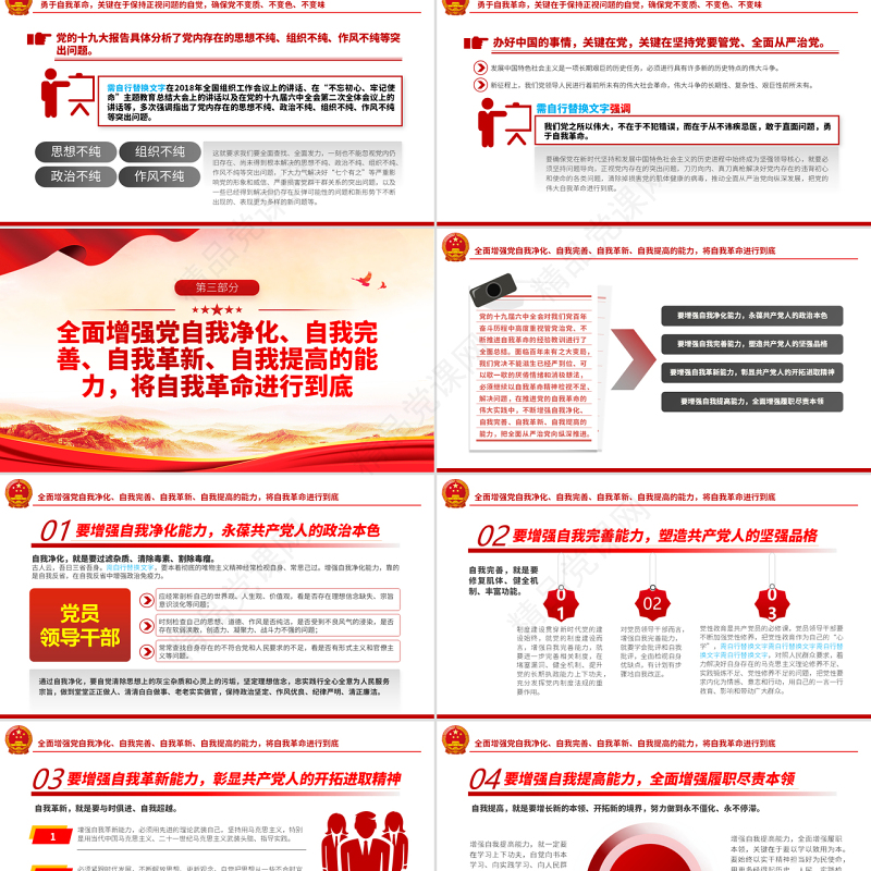 勇于自我革命不断增强“四自能力”PPT党政风党员领导干部专题培训课件模板下载